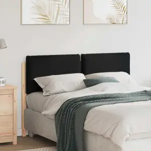 vidaXL Tête de lit capitonnée Naturel et Noir 160 cm Pin massif pas cher