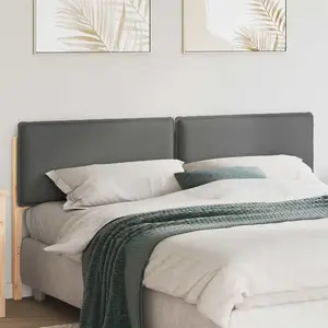 vidaXL Tête de lit capitonnée Gris Naturel et Clair 200 cm Pin massif pas cher