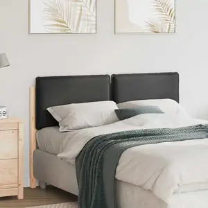 vidaXL Tête de lit capitonnée Gris Naturel et Foncé 135 cm Pin massif pas cher