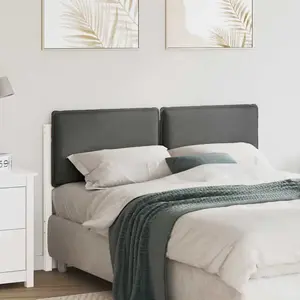 vidaXL Tête de lit capitonnée Blanc et gris clair 120 cm Pin massif pas cher