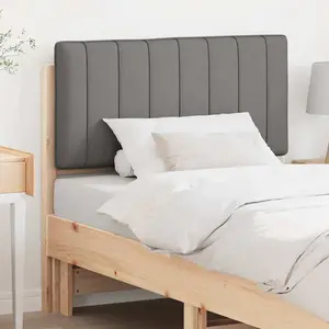 vidaXL Tête de lit capitonnée Marron et gris clair 90 cm Pin massif pas cher