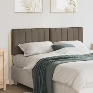 vidaXL Tête de lit capitonnée Marron et Taupe 135 cm Pin massif pas cher