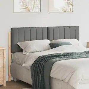 vidaXL Tête de lit capitonnée Marron et gris clair 140 cm Pin massif pas cher