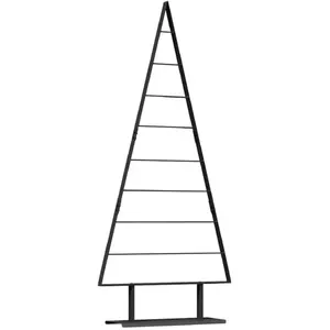 vidaXL Arbre de Noël en métal avec support Noir 180 cm Acier pas cher