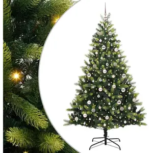 vidaXL Sapin de Noël Artificiel À Charnières 300 LEDs Vert 210 cm pas cher