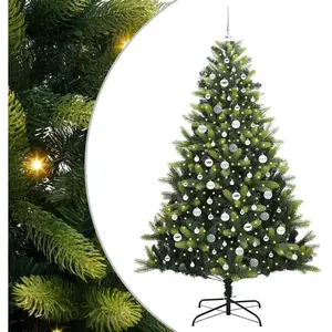 vidaXL Sapin de Noël Artificiel à Charnières 300 LEDs Vert 210 cm pas cher