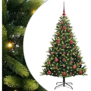 vidaXL Arbre de Noël artificiel à charnières 150 LED Vert 120 cm pas cher