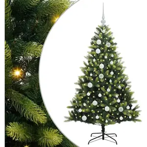 vidaXL Arbre de Noël artificiel à charnières 150 LED Vert 120 cm pas cher
