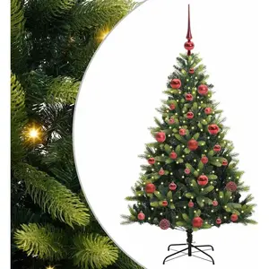 vidaXL Arbre de Noël artificiel à charnières 150 LED Vert 150 cm pas cher