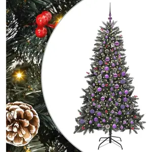 vidaXL Sapin de Noël artificiel avec 300 LED Vert 99 x 99 x 180 cm pas cher