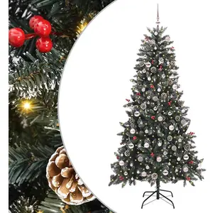 vidaXL Sapin de Noël artificiel avec 300 LED Vert 114 x 114 x 210 cm pas cher