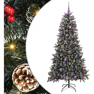 vidaXL Sapin de Noël artificiel avec 300 LED Vert 114 x 114 x 210 cm pas cher