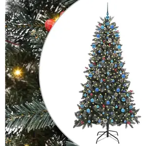 vidaXL Sapin de Noël artificiel avec 300 LED Vert 114 x 114 x 210 cm pas cher