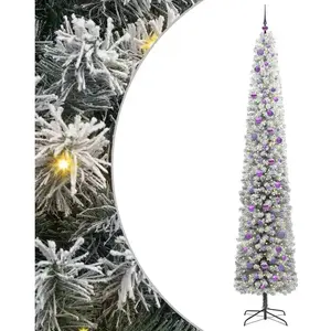 vidaXL Vidaxl Sapin De Noël Artificiel Vert Et Blanc 270 Cm Pvc pas cher