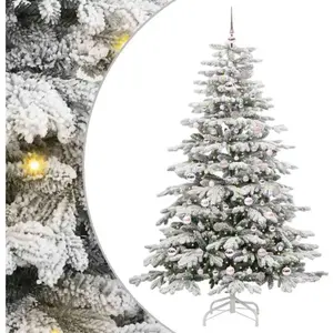 vidaXL Sapin de Noël Artificiel à Branches Articulées Blanc 210 cm pas cher