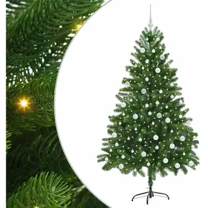 vidaXL Sapin de Noël avec 300 LED avec support Vert 180 cm PE pas cher