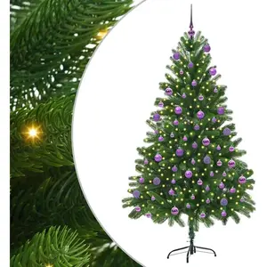 vidaXL Sapin de Noël avec 300 LED avec support Vert 180 cm PE pas cher
