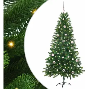 vidaXL Sapin de Noël avec 150 LED avec support Vert 150 cm PE pas cher