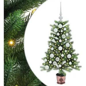 vidaXL Sapin de Noël avec 150 LED avec support Vert 90 cm PE pas cher