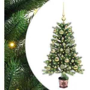 vidaXL Sapin de Noël avec 150 LED avec support Vert 90 cm PE pas cher