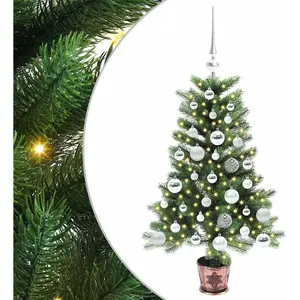 vidaXL Sapin de Noël avec 150 LED avec support Vert 90 cm PE pas cher