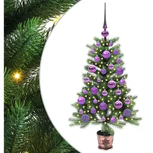 vidaXL Sapin de Noël avec 150 LED avec support Vert 90 cm PE pas cher