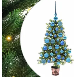 vidaXL Sapin de Noël avec 150 LED avec support Vert 90 cm PE pas cher