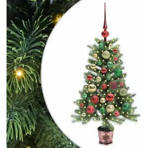 vidaXL Sapin de Noël avec 150 LED avec support Vert 90 cm PE pas cher