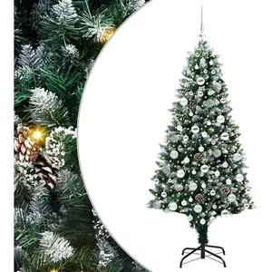 vidaXL Sapin de Noël artificiel Vert 180 cm PVC, Acier et Plastique pas cher