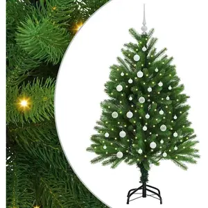 vidaXL Sapin de Noël avec 150 LED avec support Vert 120 cm PE pas cher