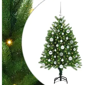 vidaXL Sapin de Noël avec 150 LED avec support Vert 120 cm PE pas cher