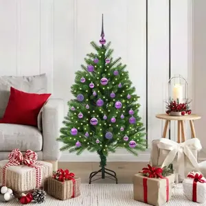 vidaXL Sapin de Noël avec 150 LED avec support Vert 120 cm PE pas cher