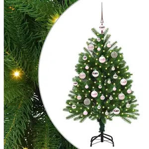 vidaXL Sapin de Noël avec 150 LED avec support Vert 120 cm PE pas cher