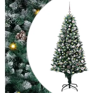 vidaXL Sapin de Noël artificiel Vert 150 cm PVC, Acier et Plastique pas cher