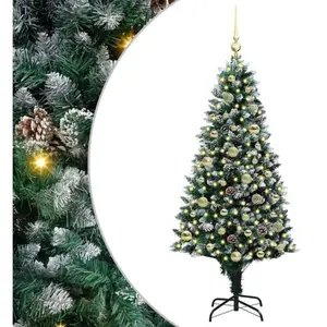 vidaXL Sapin de Noël artificiel Vert 150 cm PVC, Acier et Plastique pas cher