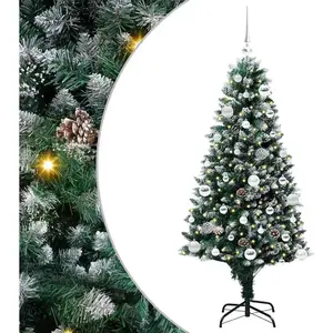 vidaXL Sapin de Noël artificiel Vert 150 cm PVC, Acier et Plastique pas cher