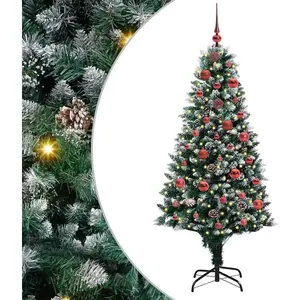 vidaXL Sapin de Noël artificiel Vert 150 cm PVC, Acier et Plastique pas cher