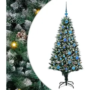 vidaXL Sapin de Noël artificiel Vert 150 cm PVC, Acier et Plastique pas cher