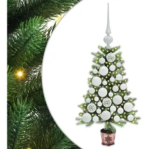 vidaXL Sapin de Noël avec 150 LED avec support Vert 65 cm PE pas cher