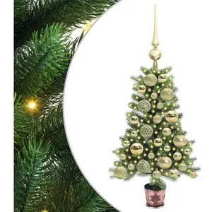 vidaXL Sapin de Noël avec 150 LED avec support Vert 65 cm PE pas cher