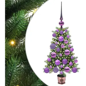 vidaXL Sapin de Noël avec 150 LED avec support Vert 65 cm PE pas cher
