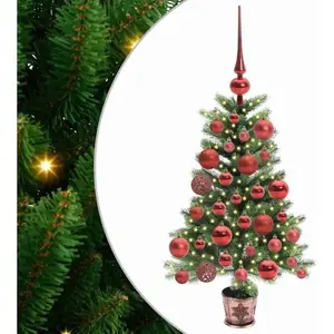 vidaXL Sapin de Noël avec 150 LED avec support Vert 65 cm PE pas cher