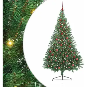 vidaXL Sapin de Noël artificiel pré-éclairé Vert 210 cm PVC pas cher