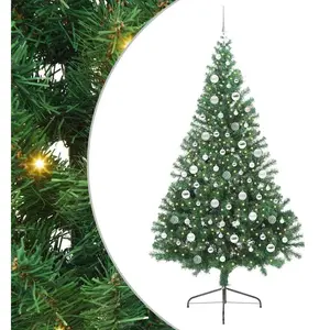 vidaXL Sapin de Noël artificiel pré-éclairé Vert 210 cm PVC pas cher