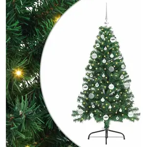 vidaXL Sapin de Noël artificiel pré-éclairé Vert 150 cm PVC pas cher