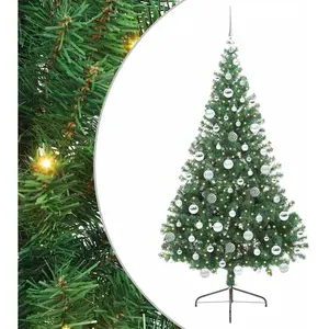 vidaXL Sapin de Noël artificiel pré-éclairé Vert 180 cm PVC pas cher