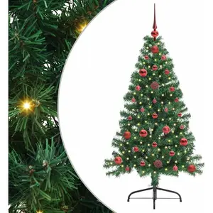 vidaXL Sapin de Noël artificiel pré-éclairé Vert 120 cm PVC pas cher