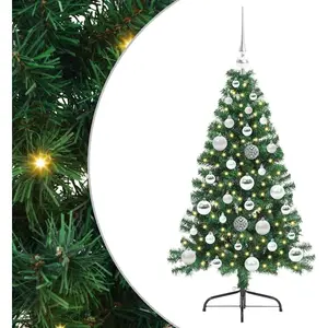 vidaXL Sapin de Noël artificiel pré-éclairé Vert 120 cm PVC pas cher