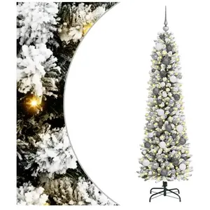 vidaXL Arbre de Noël with Decorative String Lights Blanc 180 cm PVC pas cher