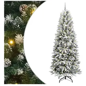 vidaXL Sapin de Noël artificiel Blanc 240 cm PVC pas cher